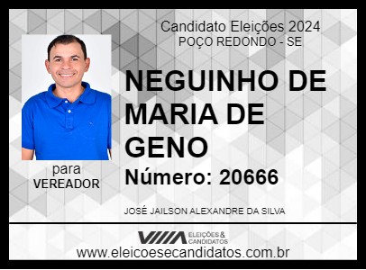 Candidato NEGUINHO DE MARIA DE GENO 2024 - POÇO REDONDO - Eleições