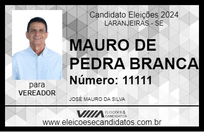 Candidato MAURO DE PEDRA BRANCA 2024 - LARANJEIRAS - Eleições