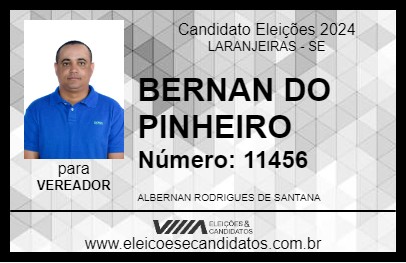 Candidato BERNAN DO PINHEIRO 2024 - LARANJEIRAS - Eleições