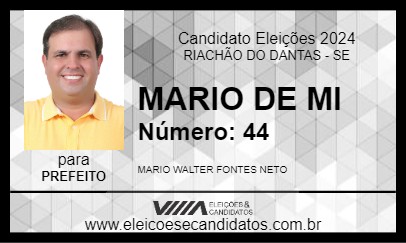 Candidato MARIO DE MI 2024 - RIACHÃO DO DANTAS - Eleições