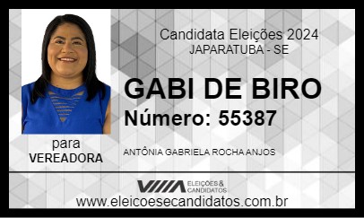 Candidato GABI DE BIRO 2024 - JAPARATUBA - Eleições