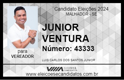 Candidato JUNIOR VENTURA 2024 - MALHADOR - Eleições