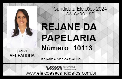 Candidato REJANE DA PAPELARIA 2024 - SALGADO - Eleições