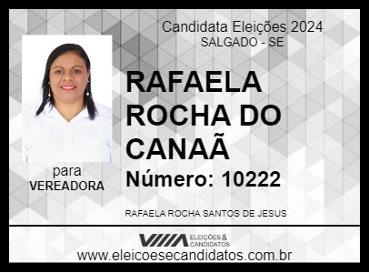 Candidato RAFAELA ROCHA DO CANAÃ 2024 - SALGADO - Eleições