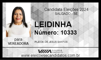 Candidato LEIDINHA 2024 - SALGADO - Eleições