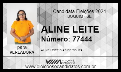 Candidato ALINE LEITE 2024 - BOQUIM - Eleições