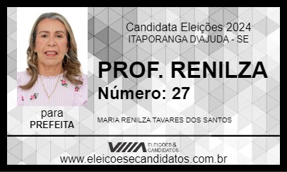 Candidato PROF. RENILZA 2024 - ITAPORANGA D\AJUDA - Eleições