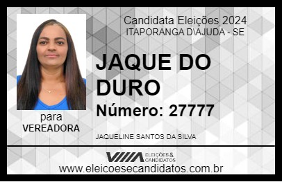 Candidato JAQUE DO DURO 2024 - ITAPORANGA D\AJUDA - Eleições