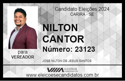 Candidato NILTON CANTOR 2024 - CARIRA - Eleições