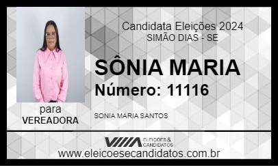 Candidato SÔNIA MARIA 2024 - SIMÃO DIAS - Eleições