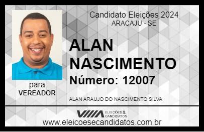 Candidato ALAN NASCIMENTO 2024 - ARACAJU - Eleições