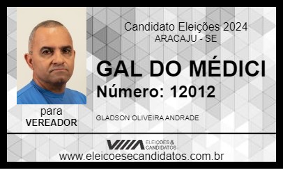 Candidato GAL DO MÉDICI 2024 - ARACAJU - Eleições