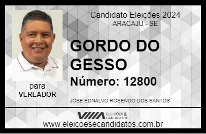 Candidato GORDO DO GESSO 2024 - ARACAJU - Eleições