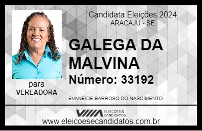 Candidato GALEGA DA MALVINA 2024 - ARACAJU - Eleições