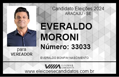 Candidato EVERALDO MORONI 2024 - ARACAJU - Eleições