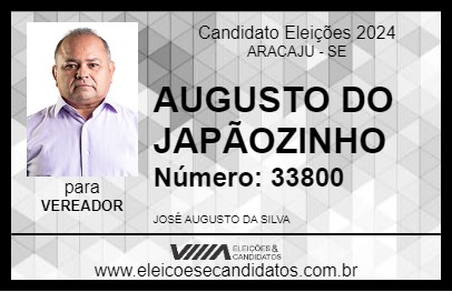 Candidato AUGUSTO DO JAPÃOZINHO 2024 - ARACAJU - Eleições