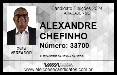 Candidato ALEXANDRE CHEFINHO 2024 - ARACAJU - Eleições