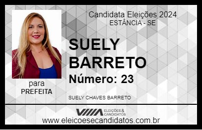 Candidato SUELY BARRETO 2024 - ESTÂNCIA - Eleições