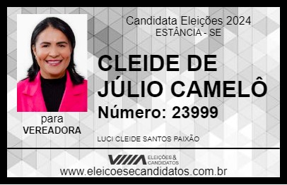 Candidato CLEIDE DE JÚLIO CAMELÔ 2024 - ESTÂNCIA - Eleições