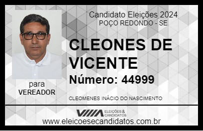 Candidato CLEONES DE VICENTE 2024 - POÇO REDONDO - Eleições