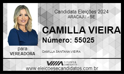 Candidato CAMILLA VIEIRA 2024 - ARACAJU - Eleições