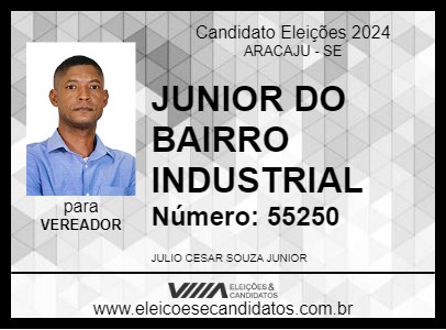 Candidato JUNIOR DO BAIRRO INDUSTRIAL 2024 - ARACAJU - Eleições