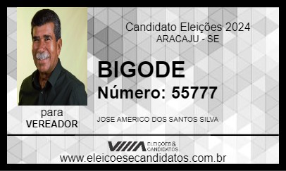 Candidato BIGODE DO SANTA MARIA 2024 - ARACAJU - Eleições