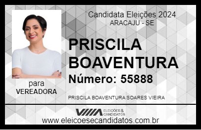 Candidato PRISCILA BOAVENTURA 2024 - ARACAJU - Eleições