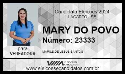 Candidato MARY DO POVO 2024 - LAGARTO - Eleições