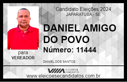 Candidato DANIEL AMIGO DO POVO 2024 - JAPARATUBA - Eleições