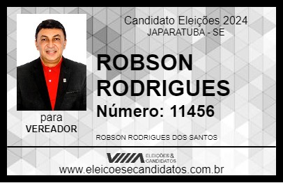 Candidato ROBSON RODRIGUES 2024 - JAPARATUBA - Eleições