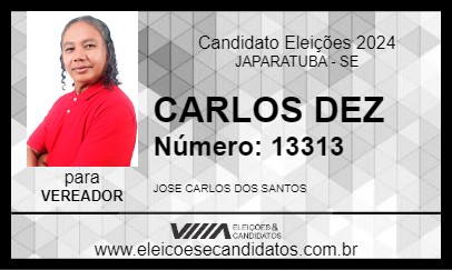 Candidato CARLOS DEZ 2024 - JAPARATUBA - Eleições