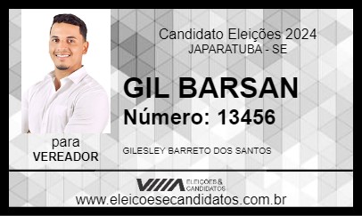 Candidato GIL BARSAN 2024 - JAPARATUBA - Eleições