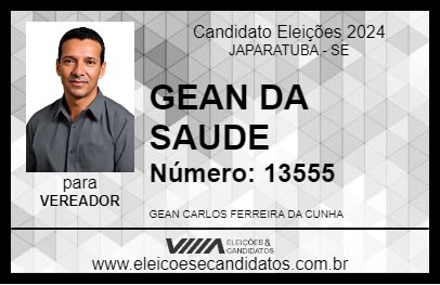 Candidato GEAN DA SAUDE 2024 - JAPARATUBA - Eleições