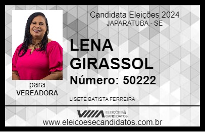 Candidato LENA GIRASSOL 2024 - JAPARATUBA - Eleições