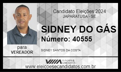 Candidato SIDNEY DO GÁS 2024 - JAPARATUBA - Eleições