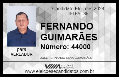 Candidato FERNANDO GUIMARÃES 2024 - TELHA - Eleições