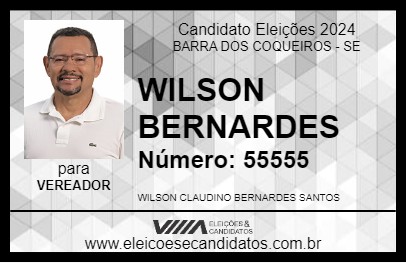 Candidato WILSON BERNARDES 2024 - BARRA DOS COQUEIROS - Eleições