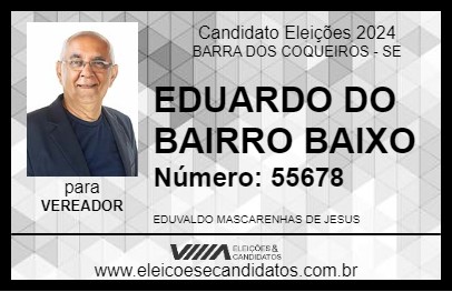 Candidato EDUARDO DO BAIRRO BAIXO 2024 - BARRA DOS COQUEIROS - Eleições