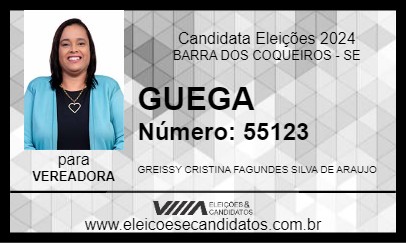 Candidato GUEGA 2024 - BARRA DOS COQUEIROS - Eleições