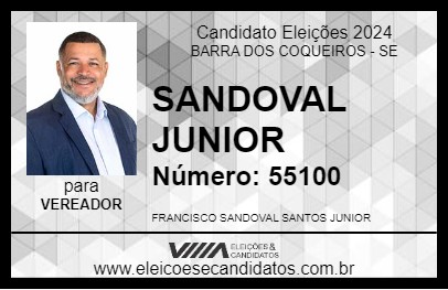 Candidato SANDOVAL JUNIOR 2024 - BARRA DOS COQUEIROS - Eleições