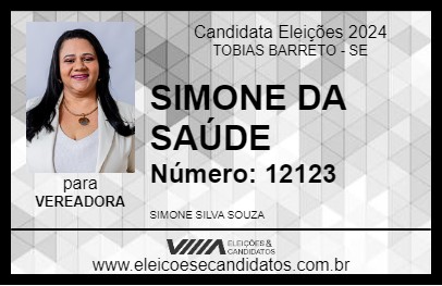 Candidato SIMONE DA SAÚDE 2024 - TOBIAS BARRETO - Eleições