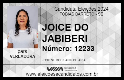 Candidato JOICE DO JABIBERI 2024 - TOBIAS BARRETO - Eleições