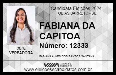 Candidato FABIANA DA CAPITOA 2024 - TOBIAS BARRETO - Eleições