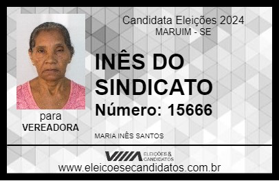 Candidato INÊS DO SINDICATO 2024 - MARUIM - Eleições