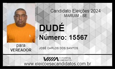 Candidato DUDÉ DO ESPORTE 2024 - MARUIM - Eleições