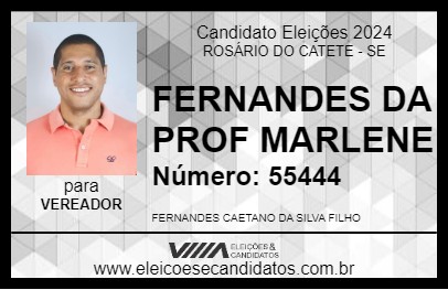 Candidato FERNANDES DA PROF MARLENE 2024 - ROSÁRIO DO CATETE - Eleições