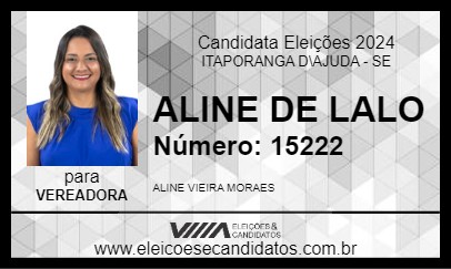 Candidato ALINE DE LALO PINTOR 2024 - ITAPORANGA D\AJUDA - Eleições