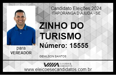 Candidato ZINHO DO TURISMO 2024 - ITAPORANGA D\AJUDA - Eleições