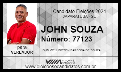 Candidato JOHN SOUZA 2024 - JAPARATUBA - Eleições